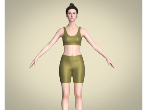 Ladies Yoga Bra With Shorts 3D Model
