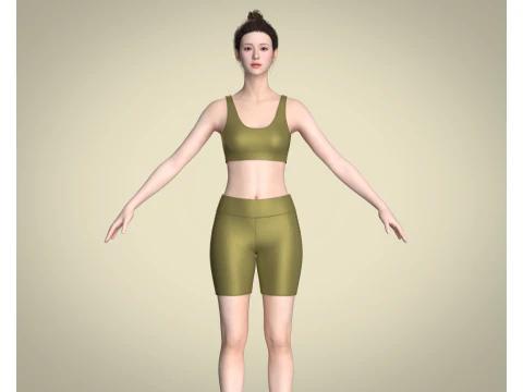 Ladies Yoga Bra With Shorts 3D Model