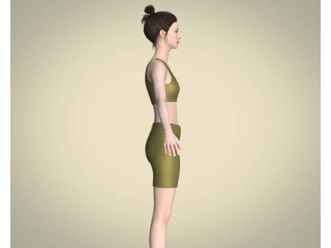 Ladies Yoga Bra With Shorts 3D Model