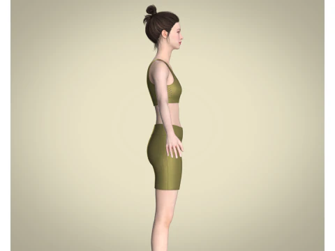 Ladies Yoga Bra With Shorts 3D Model