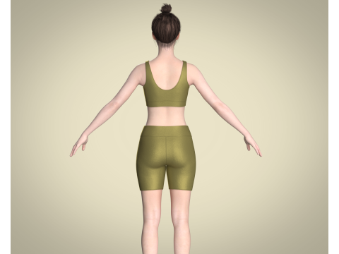 Ladies Yoga Bra With Shorts 3D Model