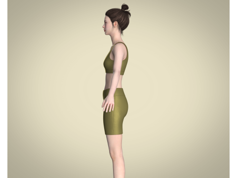 Ladies Yoga Bra With Shorts 3D Model