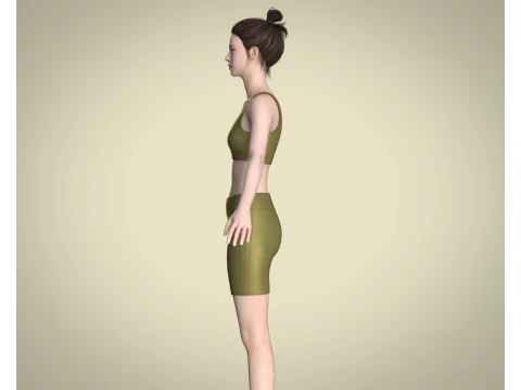 Ladies Yoga Bra With Shorts 3D Model
