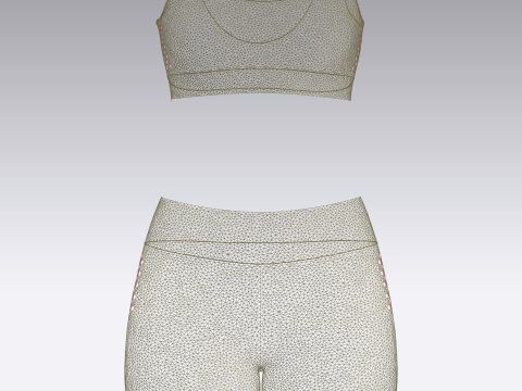 Ladies Yoga Bra With Shorts 3D Model