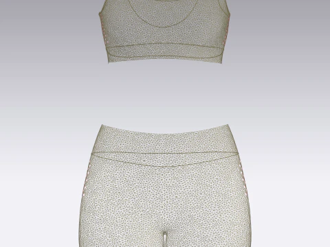 Ladies Yoga Bra With Shorts 3D Model