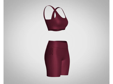 Ladies Yoga Bra With Shorts V2 3D Model