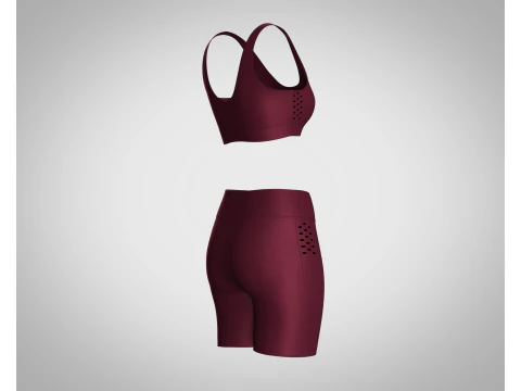 Ladies Yoga Bra With Shorts V2 3D Model