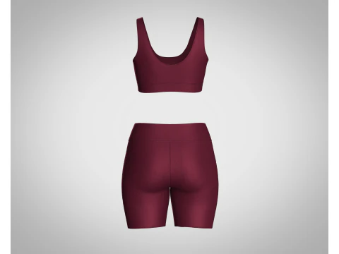 Ladies Yoga Bra With Shorts V2 3D Model
