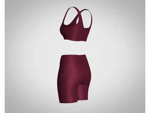 Ladies Yoga Bra With Shorts V2 3D Model