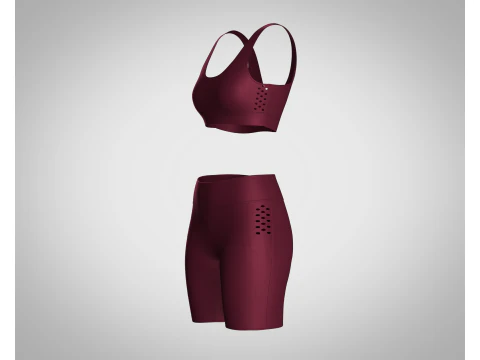Ladies Yoga Bra With Shorts V2 3D Model
