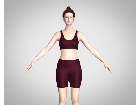 Ladies Yoga Bra With Shorts V2 3D 模型