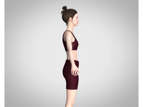 Ladies Yoga Bra With Shorts V2 3D Model