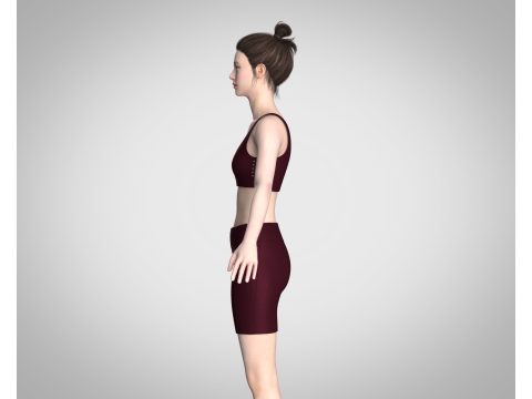 Ladies Yoga Bra With Shorts V2 3D 模型