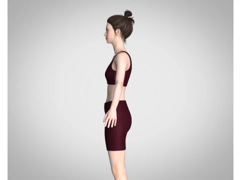 Ladies Yoga Bra With Shorts V2 3D Model