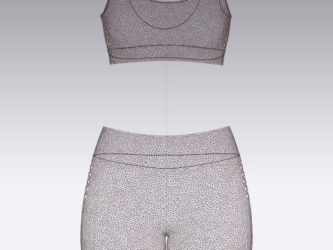 Ladies Yoga Bra With Shorts V2 3D 模型