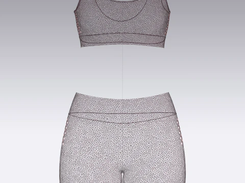 Ladies Yoga Bra With Shorts V2 3D Model