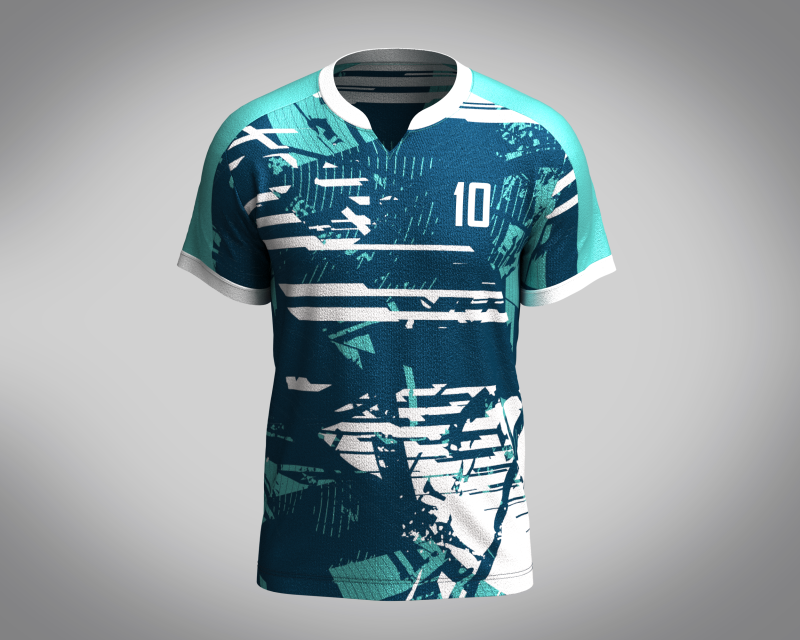 Men Soccer Multi color Blue Jersey Player-10 3D मॉडल .c4d .max .obj .3ds .fbx .stl .blend 