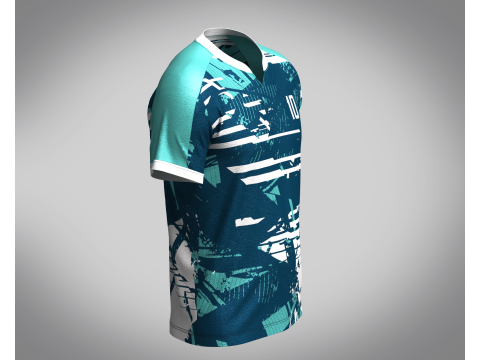 Men Soccer Multi color Blue Jersey Player-10 3D मॉडल