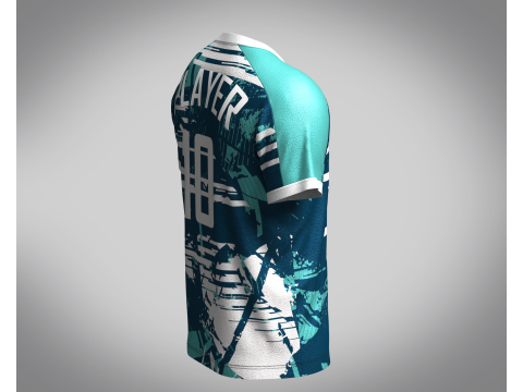 Men Soccer Multi color Blue Jersey Player-10 3D मॉडल