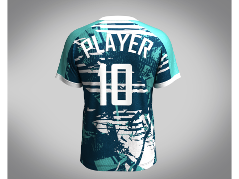 Men Soccer Multi color Blue Jersey Player-10 3D मॉडल