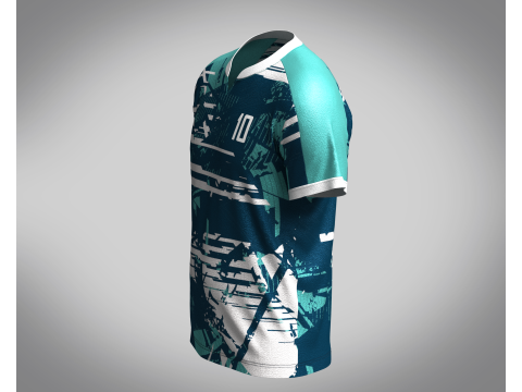 Men Soccer Multi color Blue Jersey Player-10 3D मॉडल