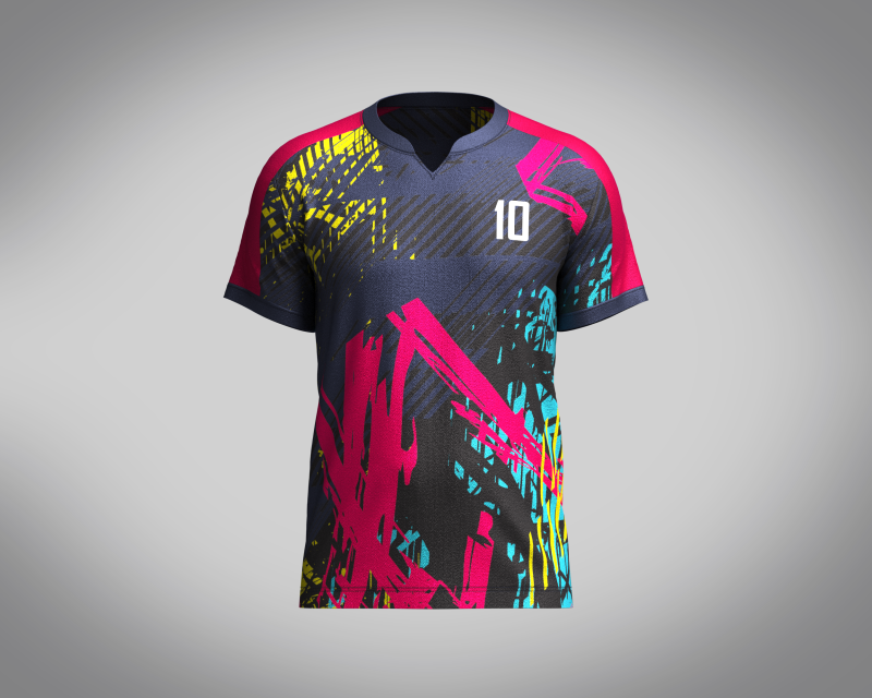 Men Soccer Multi color Jersey Player-10 3D 모델 .c4d .max .obj .3ds .fbx .stl .blend 