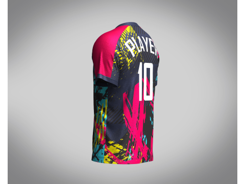Men Soccer Multi color Jersey Player-10 3D 모델