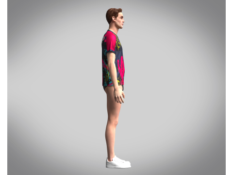 Men Soccer Multi color Jersey Player-10 3D 모델
