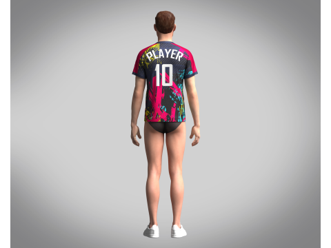 Men Soccer Multi color Jersey Player-10 3D 모델