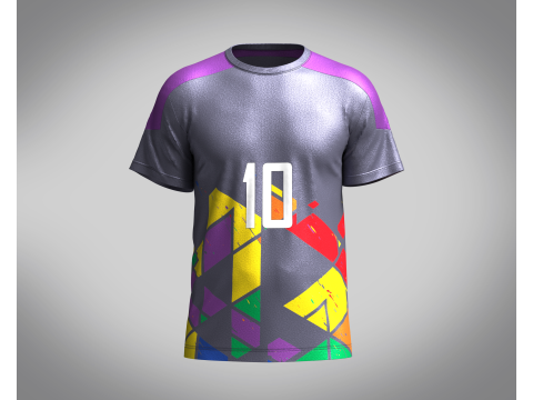 Soccer Ash with Multi color Jersey Player-10 3D Model