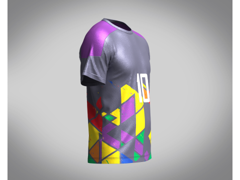 Soccer Ash with Multi color Jersey Player-10 3D Model