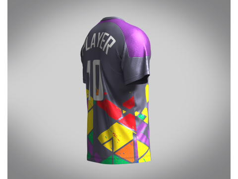 Soccer Ash with Multi color Jersey Player-10 3D Model