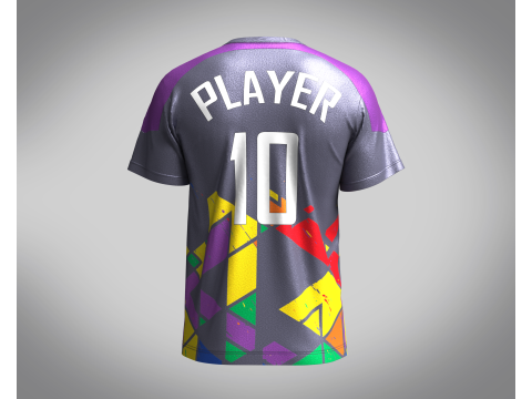 Soccer Ash with Multi color Jersey Player-10 3D Model
