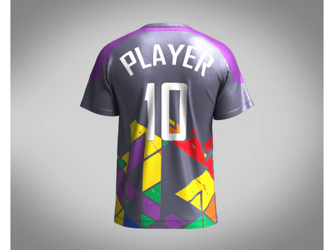 Soccer Ash with Multi color Jersey Player-10 3D Model