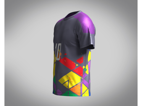 Soccer Ash with Multi color Jersey Player-10 3D Model