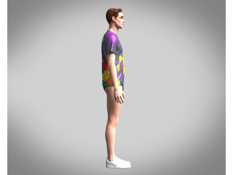 Soccer Ash with Multi color Jersey Player-10 3D Model