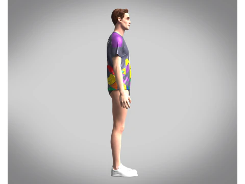 Soccer Ash with Multi color Jersey Player-10 3D Model
