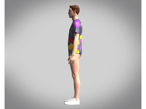 Soccer Ash with Multi color Jersey Player-10 3D Model