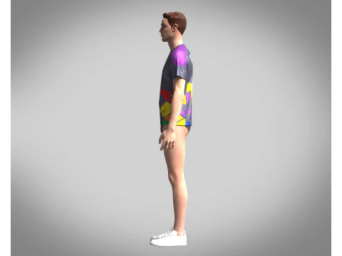Soccer Ash with Multi color Jersey Player-10 3D Model