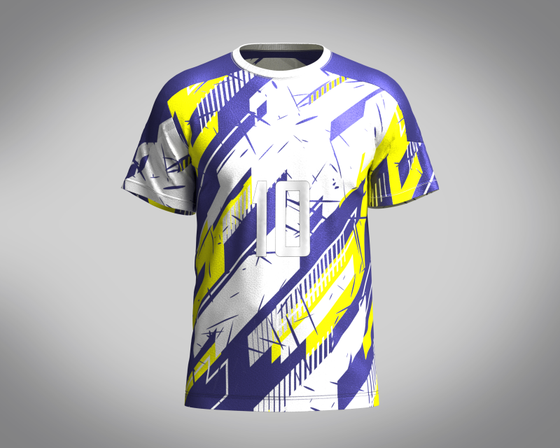 Soccer Yellow with multi color blue Jersey Player-10 3D Modell .c4d .max .obj .3ds .fbx .stl .blend