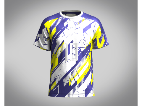 Soccer Yellow with multi color blue Jersey Player-10 3D Model