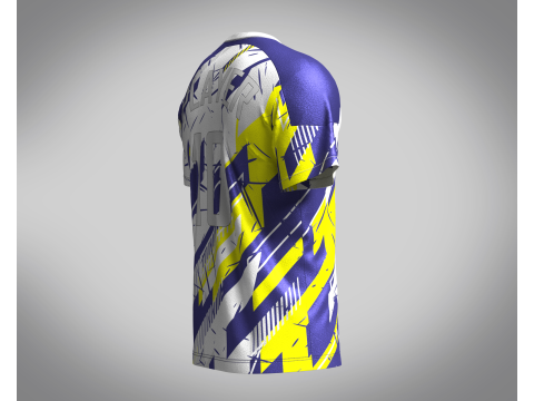 Soccer Yellow with multi color blue Jersey Player-10 3D Modell