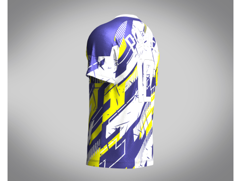Soccer Yellow with multi color blue Jersey Player-10 3D Modell
