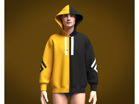 Men Sports Hoodie 3D Модель
