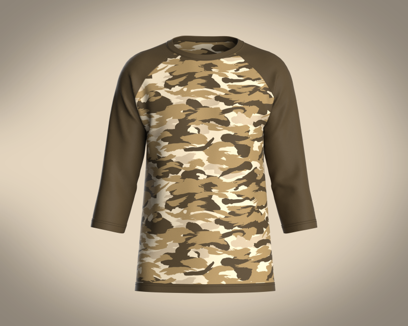 Tshirt Three Quarter Sleeve 3Dモデル .c4d .max .obj .3ds .fbx .stl .blend 