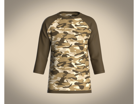 Tshirt Three Quarter Sleeve 3Dモデル