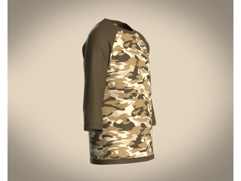 Tshirt Three Quarter Sleeve 3Dモデル