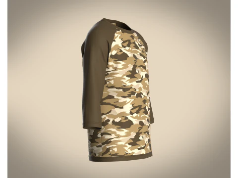 Tshirt Three Quarter Sleeve 3D Model