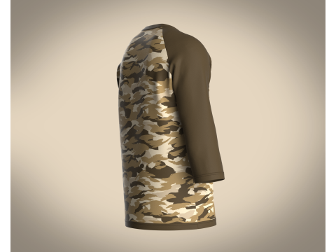 Tshirt Three Quarter Sleeve 3Dモデル