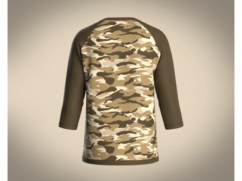 Tshirt Three Quarter Sleeve 3Dモデル